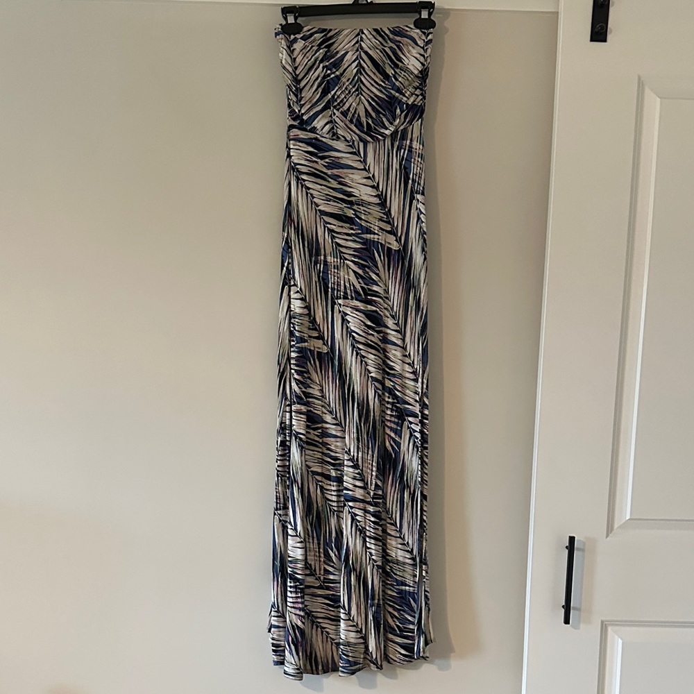 Banana Republic Multi-Color Fern Patter Maxi Dress